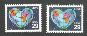 2535 & 2535a Love US Set Of 2 Mint/nh Free Shipping (A-323)