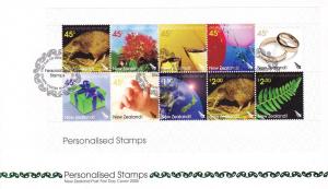 2005 Greetings Min sheet FDC (NZF134)