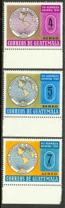 GUATEMALA  1967 Geographical & Historical Airmail Set Scott Nos. C356-C358 MNH