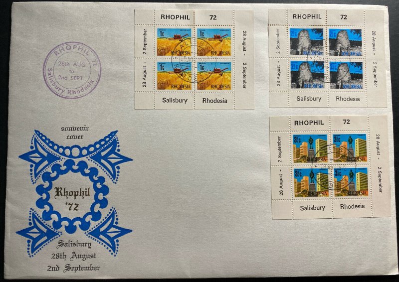 1972 Salisbury Southern Rhodesia First Day Cover FDC RHOPHIL Philatelic Congress