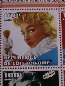 IVORY COAST STAMP-2002-SEXY MARILYN MONROE: -MNH STAMP SHEET -RARE