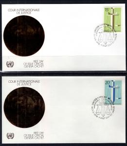 UN New York 314-315 Court of Justice Geneva Set of Two U/A FDC