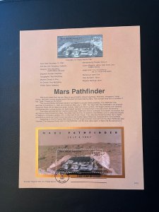 Mars Pathfinder First Day issue Souvenir Sheet Scott # 3178 $3.00 Stamp