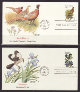 US 1953-2002 Birds and Flowers 1982 Fleetwood S/50 U/A FDC