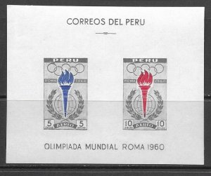 Peru C173a Olympics MNH S/S x 5, vf. 2022 CV $ 22.50