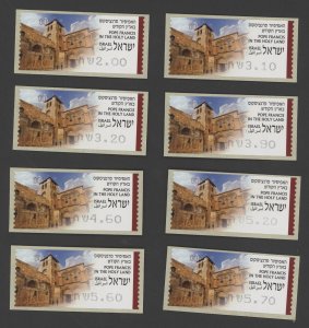 ISRAEL 2014 POPE FRANCIS VISITING HOLY LAND SEt OF 8 ATM #001 LABEL