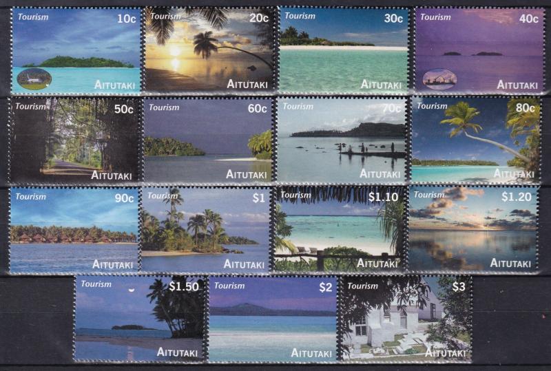 Aitutaki #547-61 MNH  CV $20.85  Z520