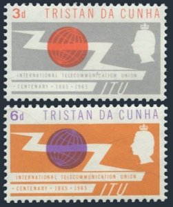 Tristan da Cunha 85-86, MNH. Michel 88-89. ITU-100, 1965.