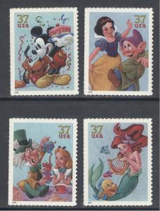US 2005 #3912-3915 Art Disney Celebration set 4 Stamps MNH