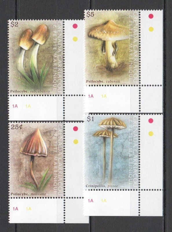 A0986 Grenada Carriacou Nature Flora Nature Mushrooms #4504-07 Set Mnh