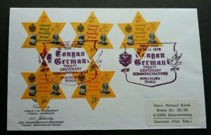 Tonga Germany Centenary Treaty Of Friendship 1976 (FDC) *rare *odd *addressed