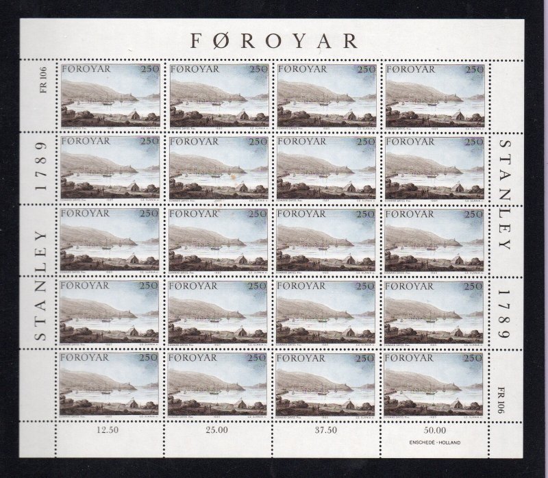 Faroe Islands  - Sc# 121 - 124 MNH / Sheets (20)    -     Lot 0725199 (2)