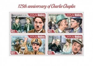 Maldives - 2014 Charlie Chaplin Anniversary - 4 Stamp Sheet - 13E-087