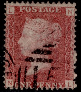 GB QV SG44, 1d lake-red PLATE 136, FINE USED. Cat £24. NL