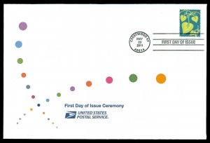 Scott 4535 Forever Love First Day Cover with Ceremony Program Insert