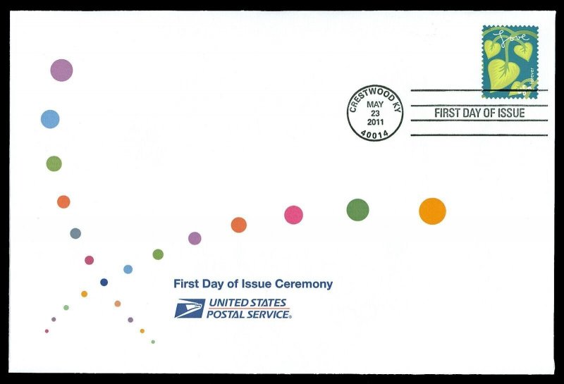 Scott 4535 Forever Love First Day Cover with Ceremony Program Insert