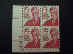 #1288 15c Oliver Wendell Holmes Plate Block  MNH OG