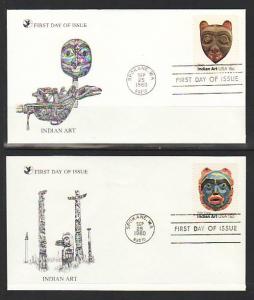 US 1834-1837 Indian Art 1980 Readers Digest S/4 U/A FDC 