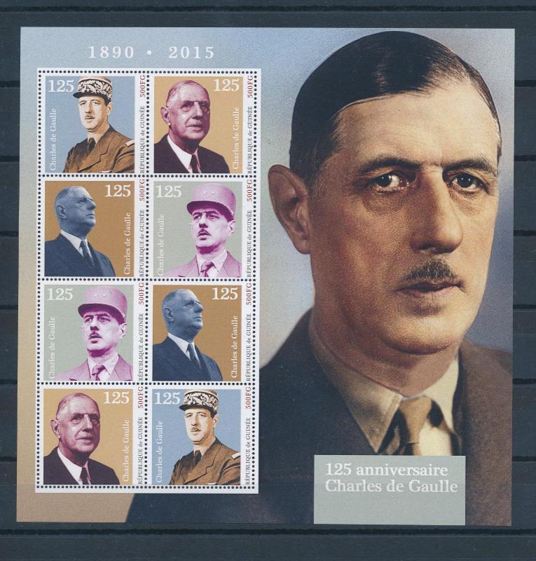 [81381] Guinea 2012 Charles de Gaulle Full Sheet MNH