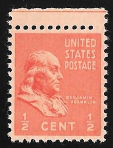 803 1/2 cent Franklin Stamp mint OG NH EGRADED SUPERB 98 XXF