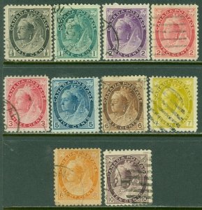 EDW1949SELL : CANADA 1898-1902 Scott #74-83 Short set F-VF, Used. Sound Cat $146