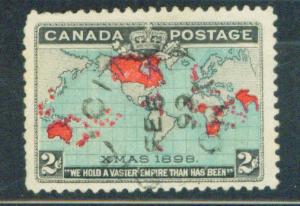 CANADA Scott 86 Christmas 1898 Map stamp CV$6.50