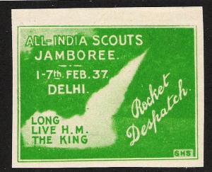 India - Rocket Mail - Despatch -Boy Scouts Jamboree - green