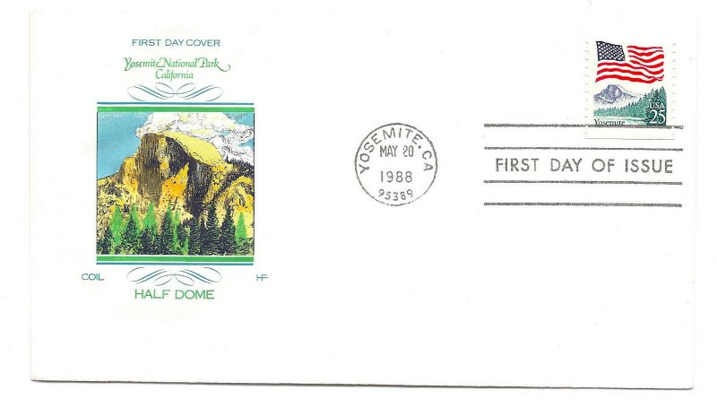 2280 Flag over Yosemite coil Farnam, HF, FDC