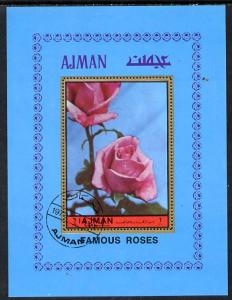 Umm Al Qiwain 1972 Roses 5R m/sheet cto used (Mi BL 56)