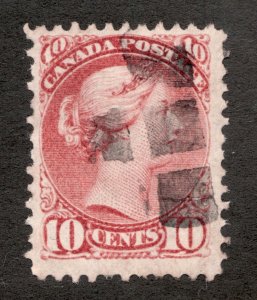 1897 Canada Uni #45a Dull Rose - 10¢ Small Queen - Fancy Cork Cancel - Est$50