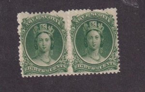 NOVA SCOTIA # 11 VF-MNH PAIR QUEEN VICTORIA CAT VALUE $60+ 