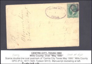 Mills County Center City DPO Dead Post Office 1877-1920 ( Postal History ), 1...