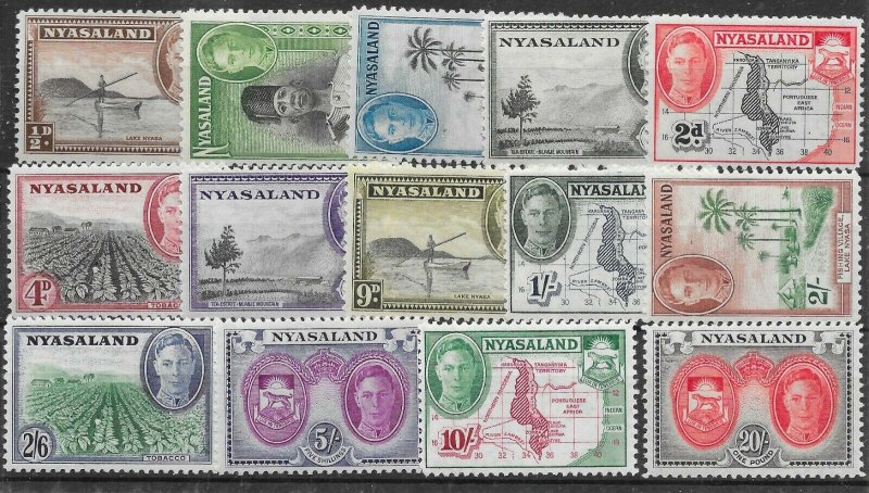 NYASALAND SG144/57 1945 DEFINITIVE SET MNH