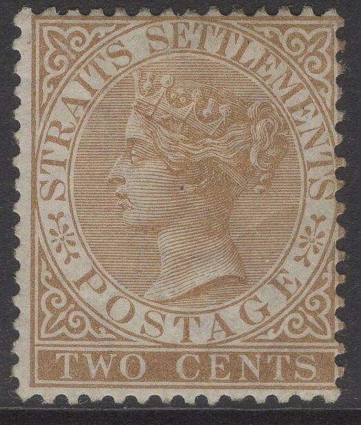 MALAYA STRAITS SETTLEMENTS SG11a 1868 2c YELLOW-BROWN MTD MINT