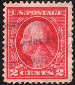 1912, US 2c, George Washington, Used, Sc 406