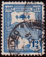 Uruguay SG#696 Used - 1933 12c.  - Flags, Maps, Christopher