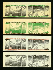 Germany Stamps VF Lot of 4 Rocket Mail values all tete-beche OG