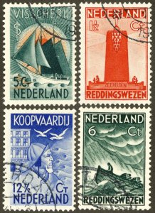 Netherlands Stamps # B62-5 Used VF Scott Value $26.00