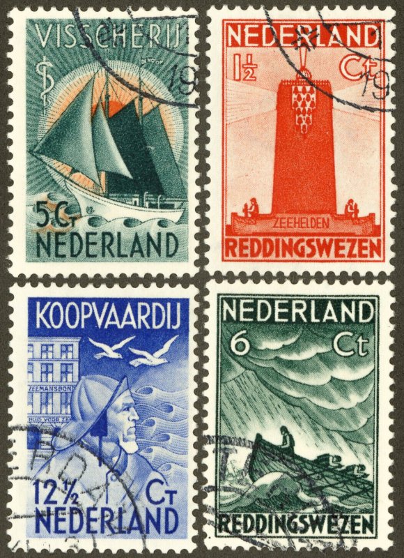 Netherlands Stamps # B62-5 Used VF Scott Value $26.00