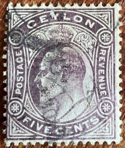 Ceylon #181 Used Single King Edward VII L21