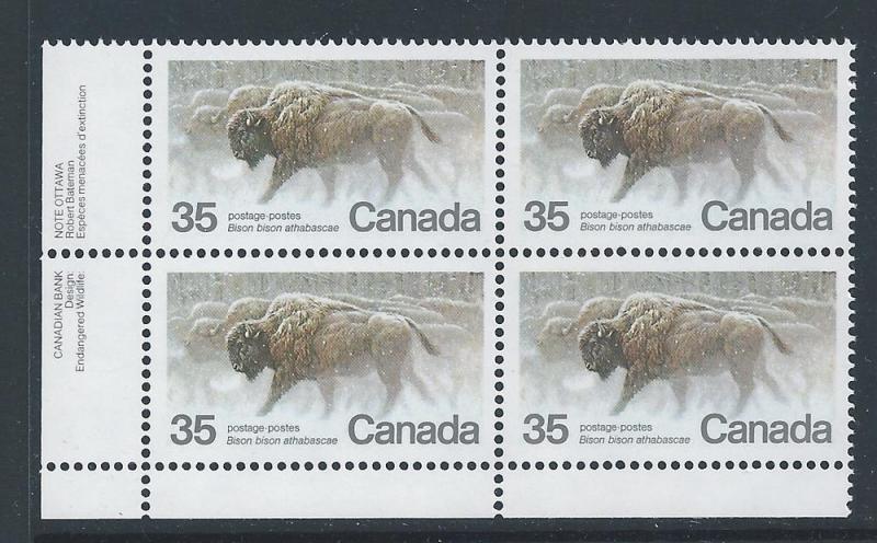 Canada #884 LL PL BL Canadian Endangered Wildlife 35¢ MNH