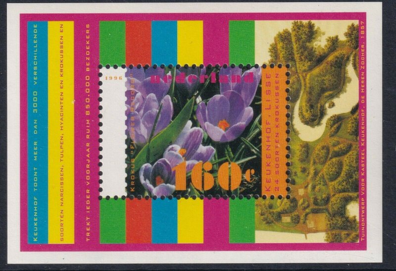 Sc# 924 Netherlands 1996 Flowers MNH souvenir sheet CV $2.10