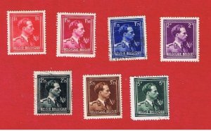 Belgium #354-360   VF used   Leopold lll    Free S/H