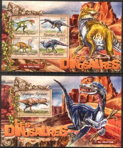 Togo 2016 Dinosaurs (2) sheet + S/S MNH