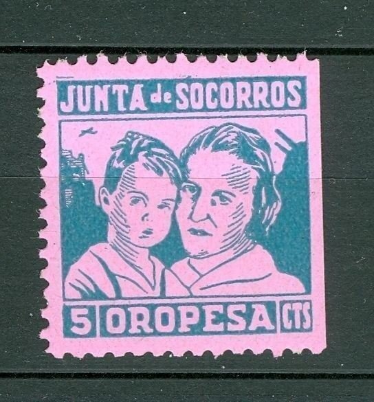 Spain.  Junta De Socorros. 5 Cts. Oropesa. MLH. Civic War 1936-1939 