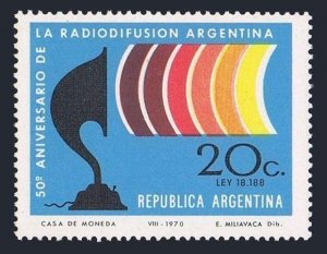 Argentina 922 two stamps,MNH.Michel 1067. Argentine broadcasting,50th Ann. 1970.