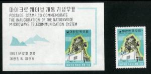 KOREA 594, 594a MNH S/S SCV $5.25 BIN $3.50 TELECOMMUNICATION