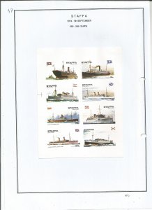 STAFFA - 1974 - Ships - Imperf 8v Sheet - Mint Light Hinged -Private Issue