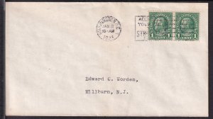 1923 Sc 552 1c Franklin FDC Philadelphia PA cancel to Worden CV $27.50 (1D