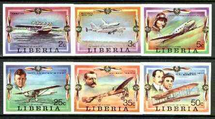 Liberia 1978 Progress in Aviation set of 6 imperf from li...